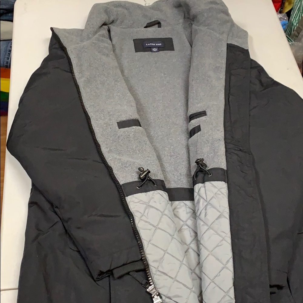 LANDS' END. 1 X Jacket Fleece inside Black Grey